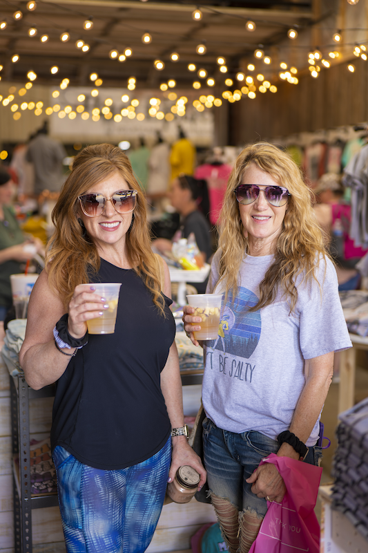 enjoying beer at First Monday Trade Days